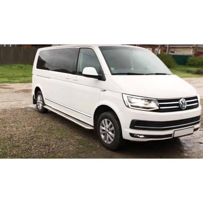 Пороги с площадкой алюминиевый лист для Volkswagen Transporter 2015-2024