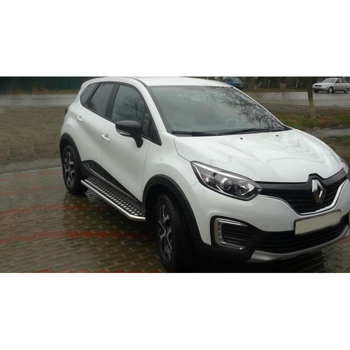 Пороги с площадкой алюминиевый лист для Renault Kaptur 2016-2022