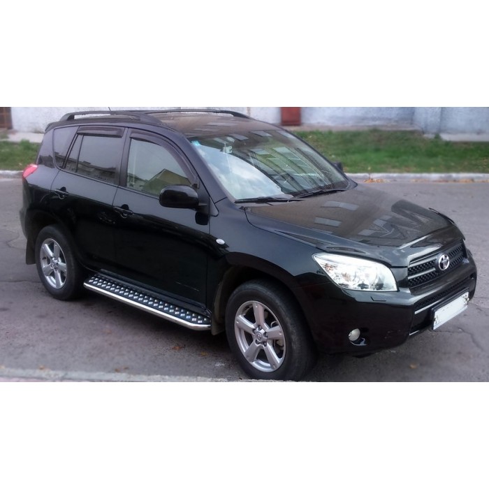 Пороги с площадкой алюминиевый лист для Toyota RAV4 2006-2009