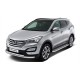 Пороги с площадкой чёрный алюминиевый лист для Hyundai Santa Fe 2012-2015