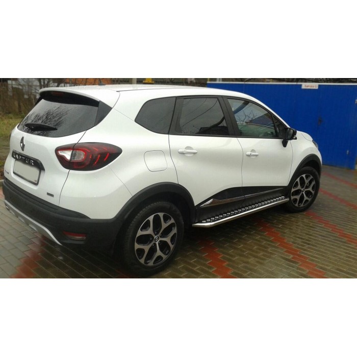 Пороги с площадкой алюминиевый лист для Renault Kaptur 2016-2022