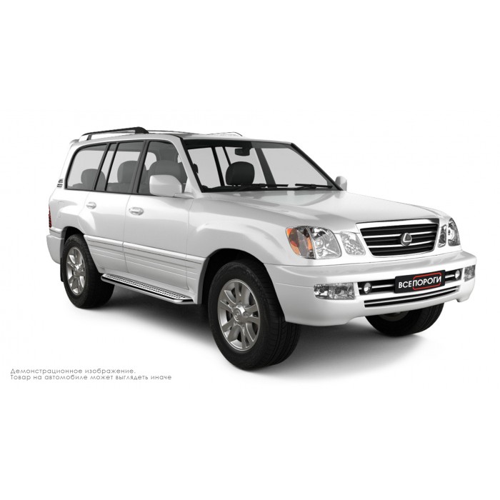 Пороги с площадкой нержавеющий лист для Lexus LX-470 2002-2007