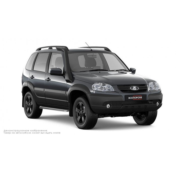 Пороги с площадкой нержавеющий лист с проступью для Lada Niva Legend 2021-2024