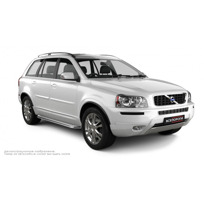 Пороги с площадкой нержавеющий лист с проступью для Volvo XC90 2002-2006