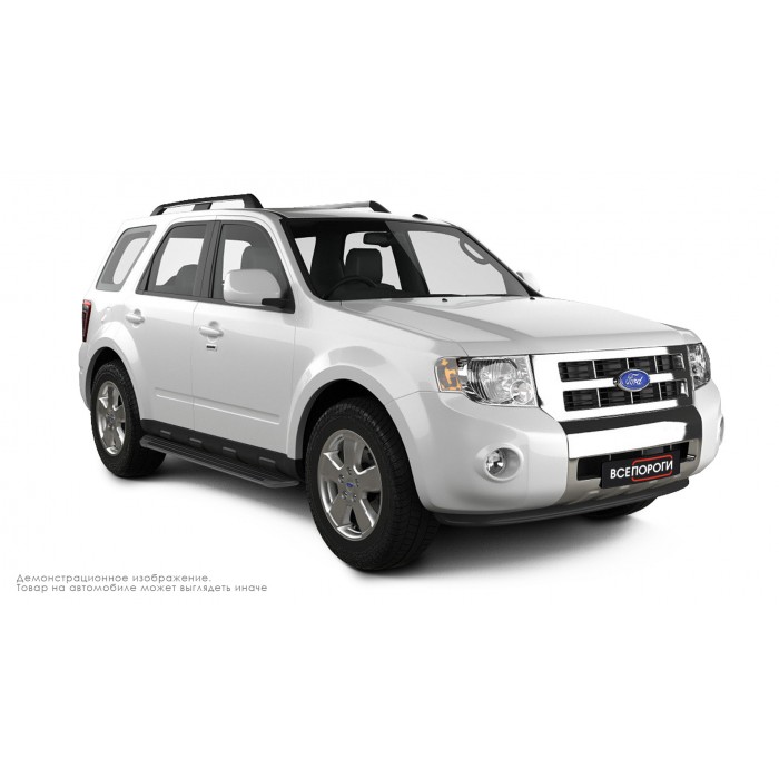Пороги алюминиевые в полоску для Ford Escape 2007-2012