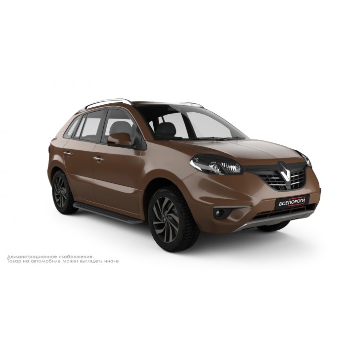 Пороги алюминиевые в полоску для Renault Koleos 2017-2024