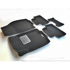 Коврики текстильные 3D Euromat чёрные Original Lux на Nissan Qashqai № EM3D-003722