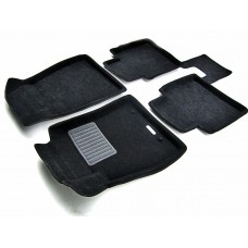 Коврики текстильные 3D Euromat чёрные Original Business на Nissan Tiida/Sentra № EMC3D-003726