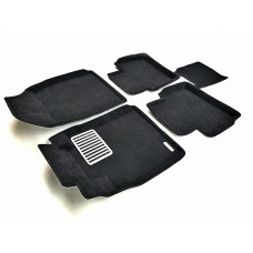 Коврики текстильные 3D Euromat чёрные Original Lux на Nissan Note № EM3D-003728