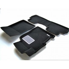 Коврики текстильные 3D Euromat чёрные Original Lux на Honda Civic 4D № EM3D-002602
