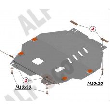 Защита картера и КПП ALFeco на 3,0 алюминий 4 мм для Mitsubishi Outlander 2012-2021