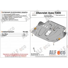 Защита картера и КПП ALFeco сталь 2 мм для Chevrolet Aveo 2012-2015