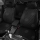 Чехлы на сидения Ромб чёрная экокожа с перфорацией, на седан артикул PG21-1001-EC01-R-blk