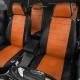 Чехлы на сидения оранжевая экокожа с перфорацией, на седан, хетчбэк артикул MZ16-0305-EC09