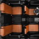 Чехлы на сидения оранжевая экокожа с перфорацией, на хетчбэк артикул NI19-0304-EC09