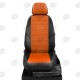 Чехлы на сидения оранжевая экокожа с перфорацией, на хетчбэк артикул NI19-0304-EC09