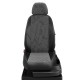 Чехлы на сидения Ромб тёмно-серая алькантара с перфорацией, на лифтбек артикул VW28-0105-EC13-R-gra