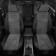 Чехлы на сидения тёмно-серая алькантара с перфорацией, на минивэн артикул VW28-1329-EC13