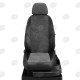 Чехлы на сидения тёмно-серая алькантара с перфорацией, на лифтбек артикул VW28-0103-EC13