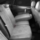 Чехлы на сидения Ромб серая алькантара с перфорацией вариант 2, на лифтбек артикул VW28-0104-EC15-R-sgr