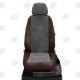 Чехлы на сидения тёмно-серая алькантара с перфорацией вариант 2, на лифтбек артикул VW28-0106-EC16