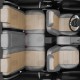 Чехлы на сидения бежевая экокожа с перфорацией вариант 2, на седан, хетчбэк артикул FD13-0102-EC19
