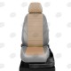 Чехлы на сидения бежевая экокожа с перфорацией вариант 2, на седан, хетчбэк артикул KA15-0501-EC19
