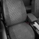 Чехлы на сидения Ромб тёмно-серая алькантара с перфорацией вариант 3, на седан артикул MB17-0303-EC20-R-gra