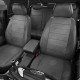 Чехлы на сидения тёмно-серая алькантара с перфорацией вариант 3, на седан, универсал артикул VW28-0604-EC20