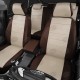 Чехлы на сидения кремовая экокожа с перфорацией вариант 3, на седан, универсал артикул AU01-0404-EC21