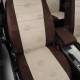 Чехлы на сидения кремовая экокожа с перфорацией вариант 3, на внедорожник артикул NI19-1401-EC21