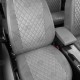 Чехлы на сидения Ромб светло-серая экокожа с перфорацией вариант 3, на седан артикул RN22-0103-EC23-R-sgr