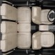 Чехлы на сидения кремовая экокожа с перфорацией вариант 4, на фургон артикул VW28-1204-EC25