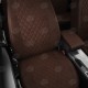 Чехлы на сидения Ромб экокожа шоколад с перфорацией вариант 2, на лифтбэк артикул SK23-0401-EC29-R-chc