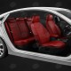 Чехлы на сидения красная экокожа с перфорацией вариант 2, на седан артикул VW28-0401-EC30