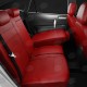 Чехлы на сидения красная экокожа с перфорацией вариант 2, на фургон артикул VW28-1304-EC30