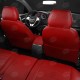 Чехлы на сидения красная экокожа с перфорацией вариант 2, на фургон артикул VW28-1304-EC30