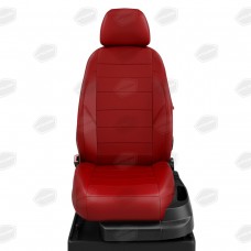 Чехлы на сидения красная экокожа с перфорацией вариант 2, на внедорожник