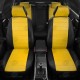 Чехлы на сидения жёлтая экокожа с перфорацией, на седан артикул BW02-0201-EC31