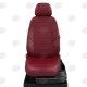 Чехлы на сидения бордовая экокожа с перфорацией вариант 2, на лифтбек артикул VW28-0106-EC37