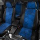 Чехлы на сидения синяя алькантара с перфорацией, на минивэн, Multivan артикул VW28-1317-EC39