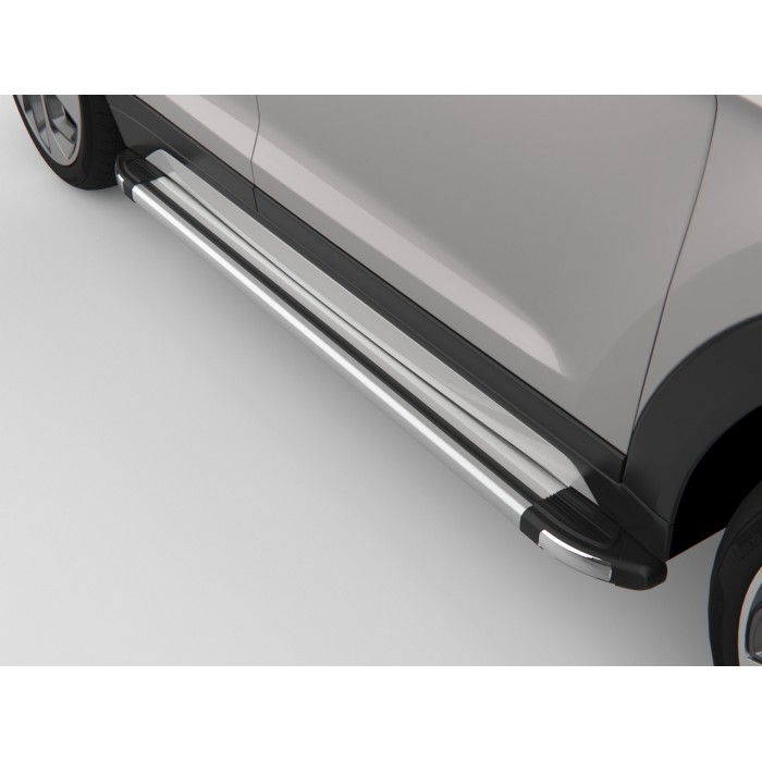 Пороги алюминиевые Brilliant на короткую базу для Ford Tourneo/Transit Custom 2013-2022 артикул F0TC.48.2116