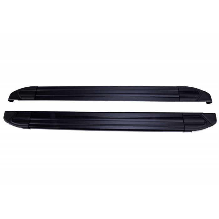 Пороги алюминиевые Brilliant чёрные на короткую базу для Ford Tourneo/Transit Custom 2013-2023 артикул F0TC.46.2116