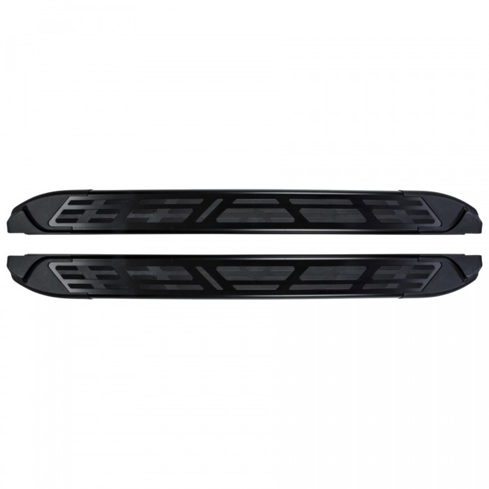 Пороги алюминиевые Corund чёрные на длинную базу для Citroen SpaceTourer/Peugeot Traveller 2018-2023 артикул PEEX.69.0007