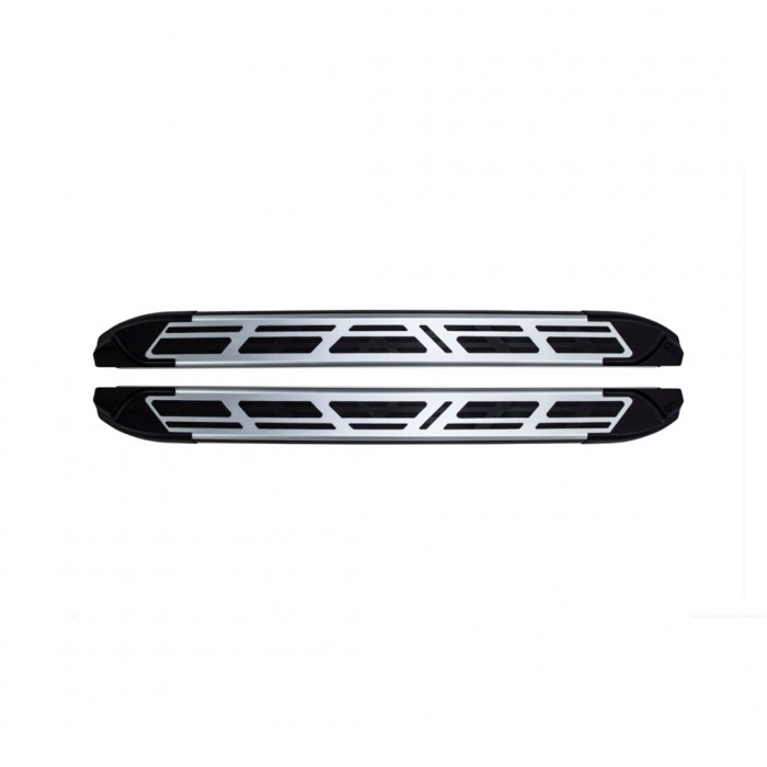 Пороги алюминиевые Corund Silver для Volvo XC60 2008-2017 артикул VOXC.53.6061