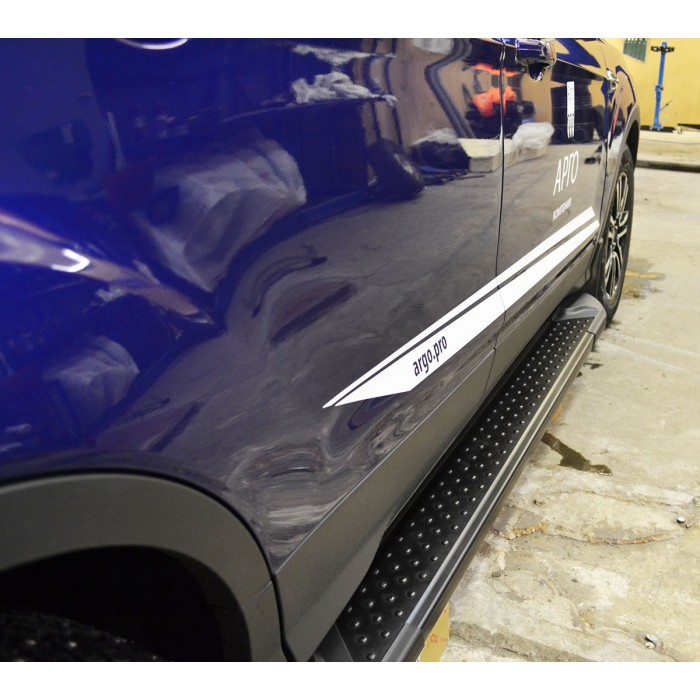 Пороги алюминиевые Almond Black для Ford Connect 2014-2023 артикул 02.ALM.01.15.S