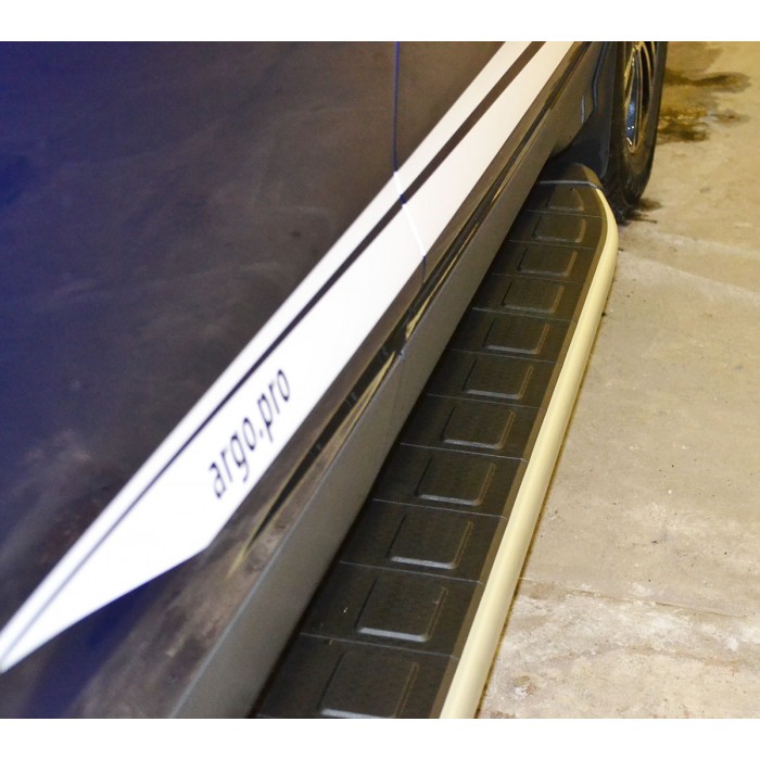 Пороги алюминиевые Dolunay на 3 дверей для Suzuki Grand Vitara 2006-2015 артикул 29.DLM.01.06.3K.G