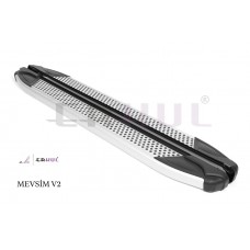 Пороги алюминиевые Mevsim V2 Grey для Hyundai ix35 2010-2015