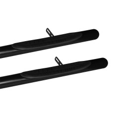Пороги труба с накладками чёрные, 70 мм для Toyota Hilux 2015-2023