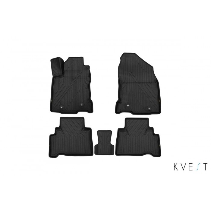 Коврики KVEST 3D в салон полистар, чёрные, 5 шт для Lexus NX 2014-2021